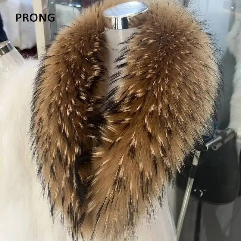 Outdoor Sport Winter Jacket - 자연 너구리 모피 칼라 리얼 모피