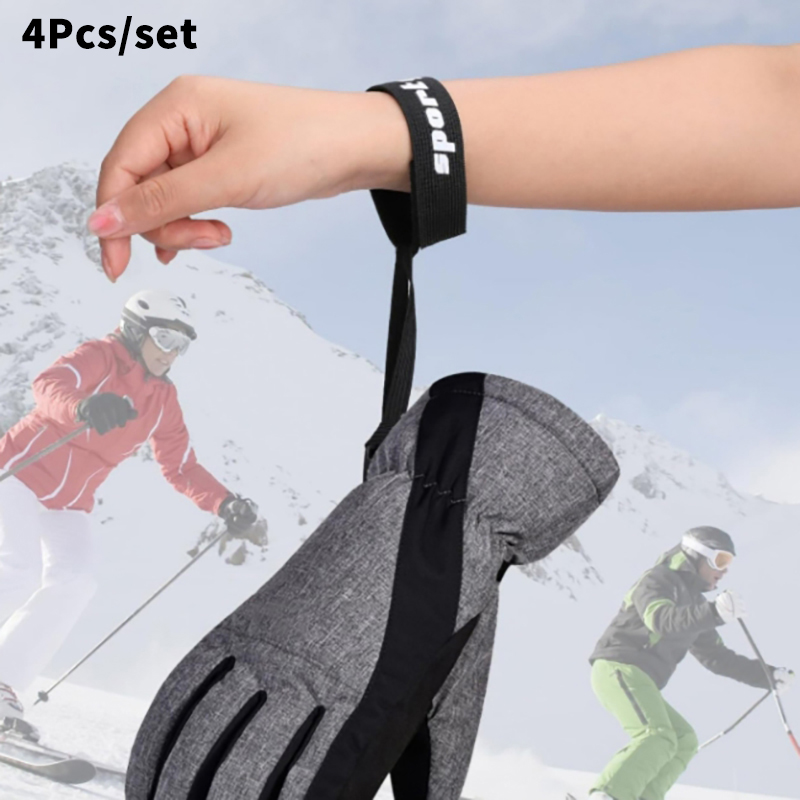 Outdoor Sport Gloves - 4Pcs 스키 장갑 손목 스트랩 장갑