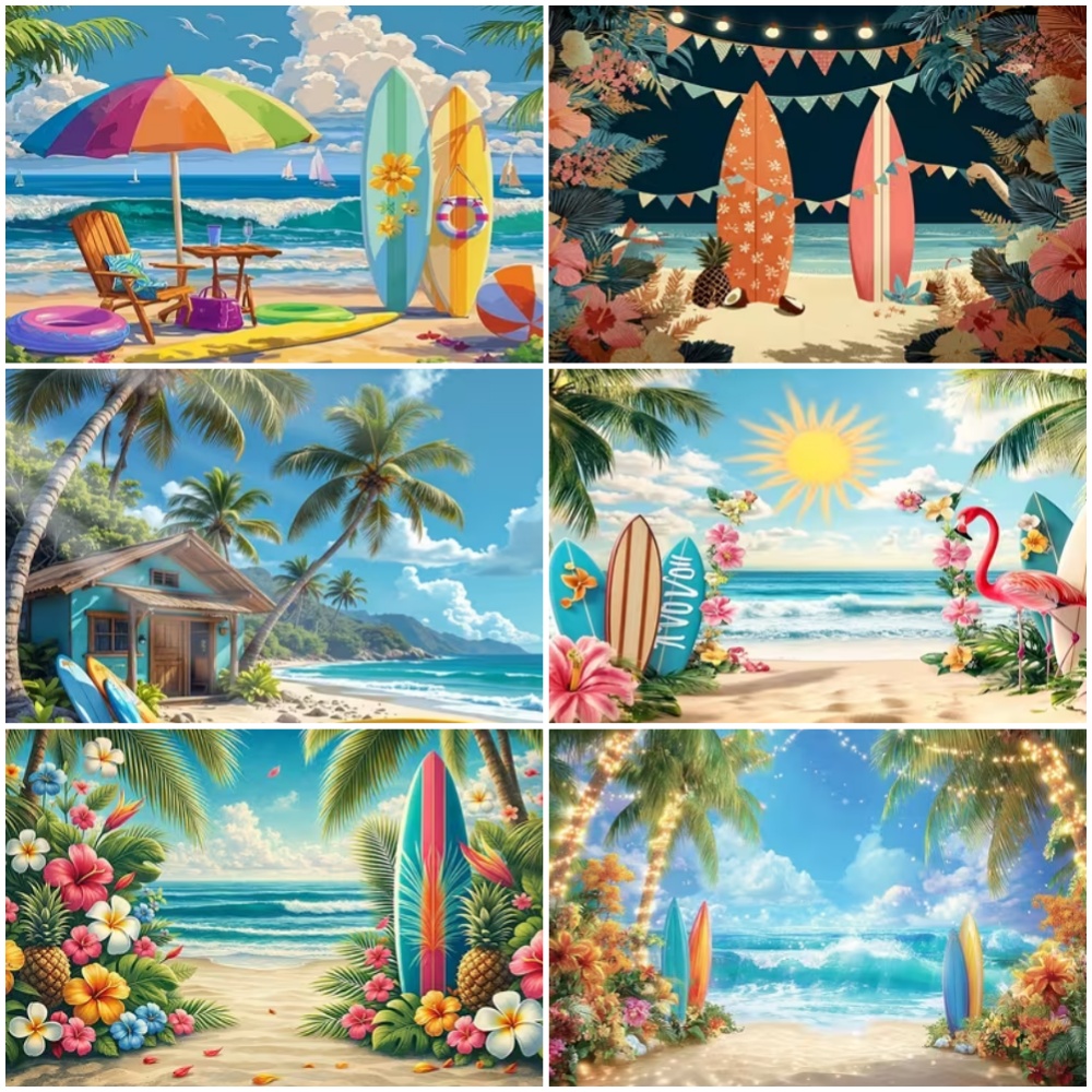 Outdoor Sport Background - 여름 서핑보드 테마 배경 해변 바닷물