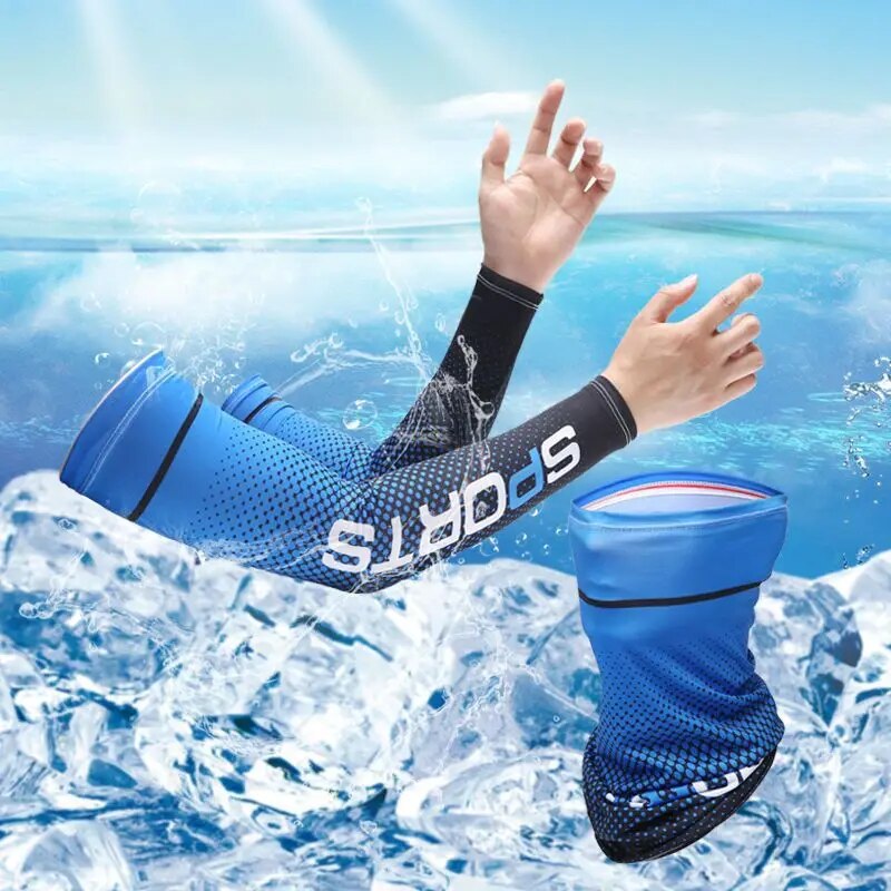 Outdoor Sport Gloves - 2PC 세트 태양 UV 보호 긴