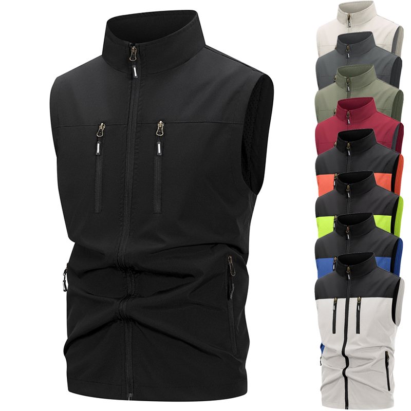 Outdoor Sport Winter Jacket - 남성용 경량 소프트쉘 조끼 (지퍼 포켓,