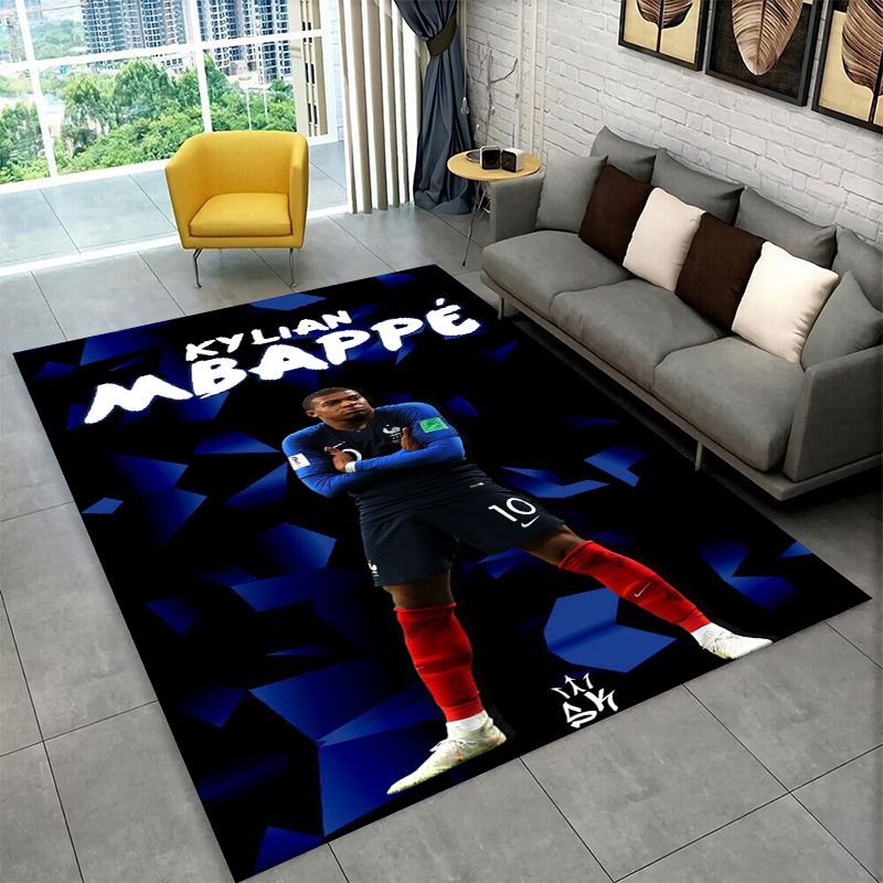 Outdoor Sport Area - 축구 M-Mbappe 스포츠 스타 논슬립 러그
