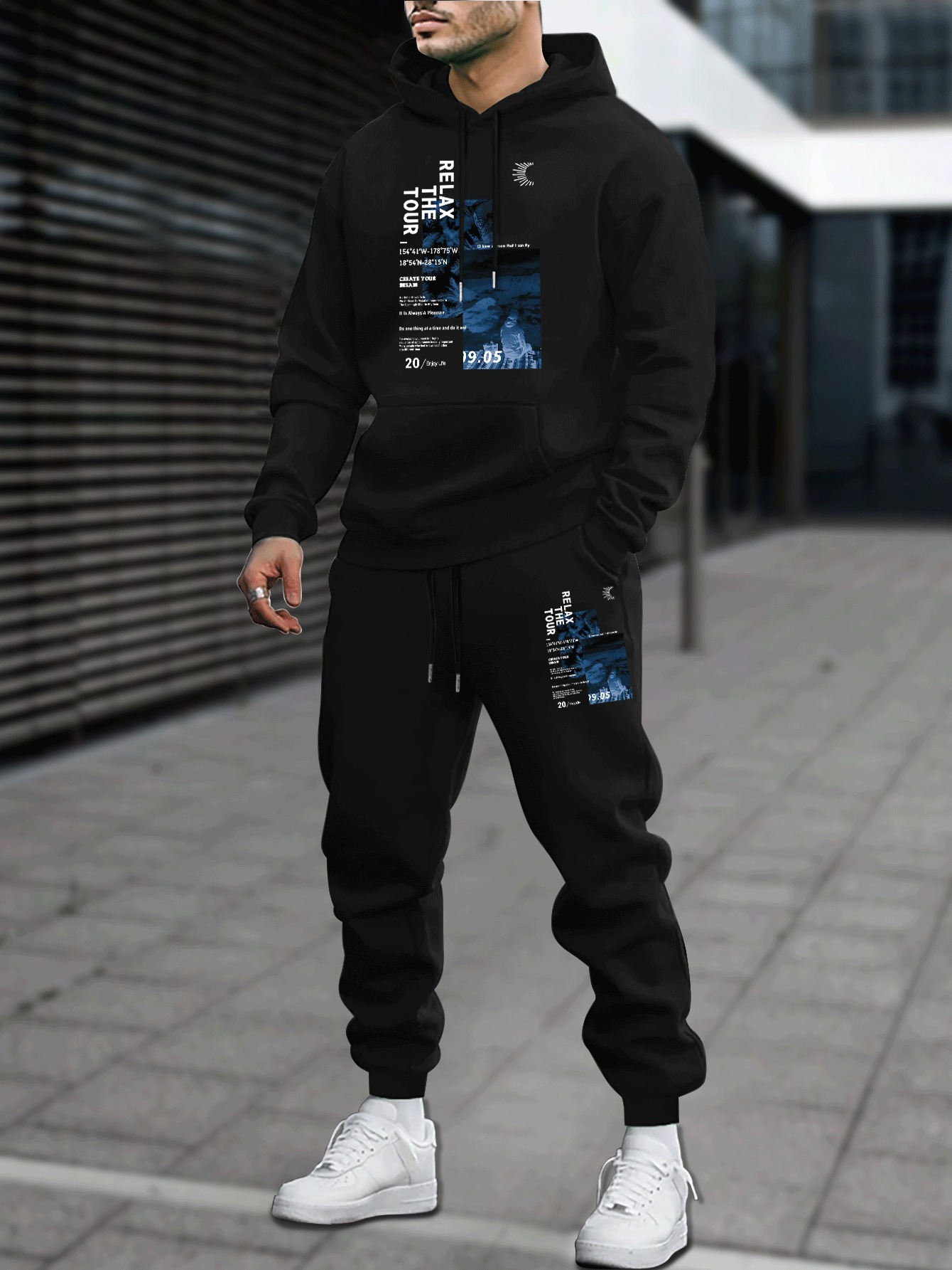 Outdoor Sport Hoodie - 남성 가을 겨울 후드티 스웨트팬츠 2피스