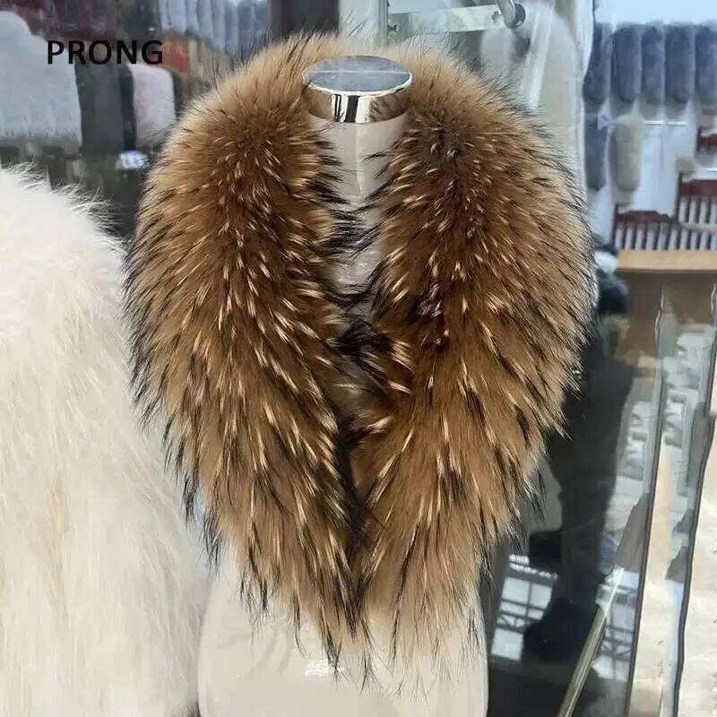 자연 너구리 모피 칼라 리얼 모피 스카프 여성 겨울 럭 - Outdoor Sport Winter Jacket 리뷰 및 가격