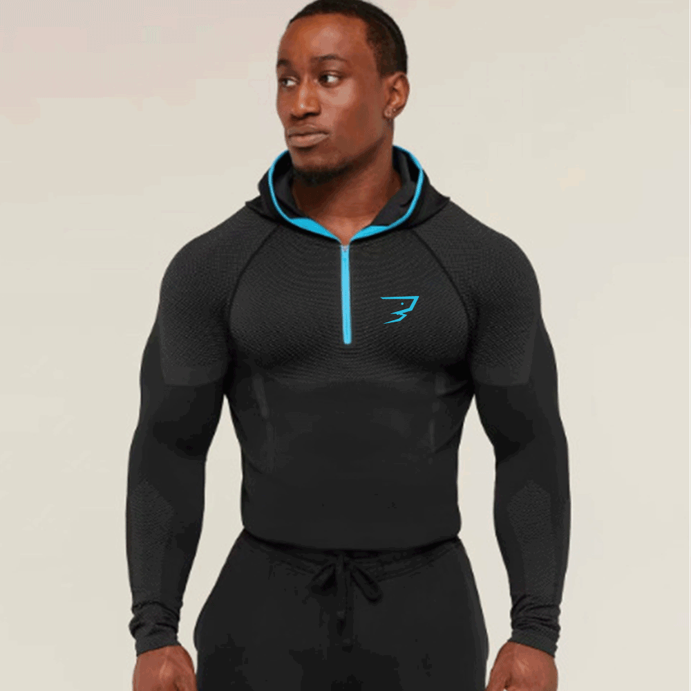 남성용 속건 컴프레션 후드 긴팔 하프집 짐 셔츠 통기성 - Outdoor Sport Hoodie 리뷰 및 가격