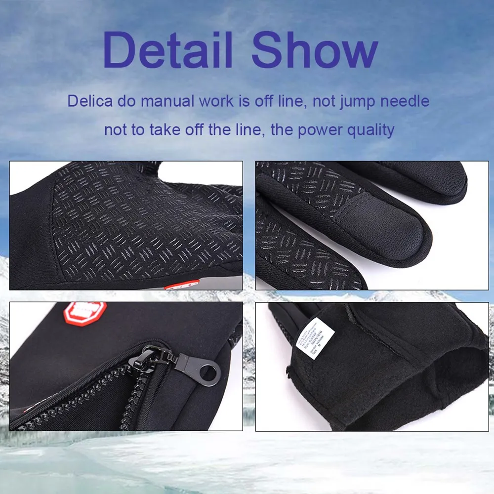 남성 여성 겨울 사이클링 장갑 지퍼 방풍 방수 터치 스 - Outdoor Sport Gloves 리뷰 및 가격