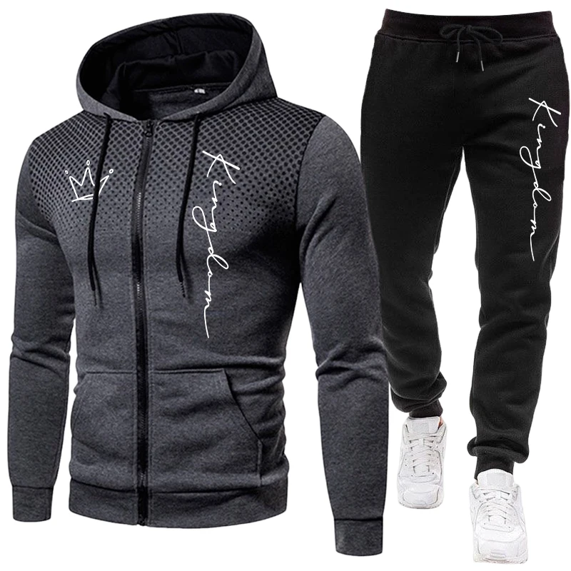 킹 남성용 재킷 트랙슈트 캐주얼 도트 지퍼 후드 스웨트 - Outdoor Sport Winter Jacket 리뷰 및 가격