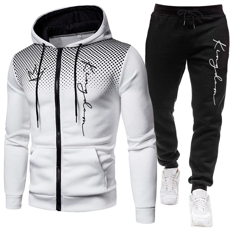 킹 남성용 재킷 트랙슈트 캐주얼 도트 지퍼 후드 스웨트 - Outdoor Sport Winter Jacket 리뷰 및 가격