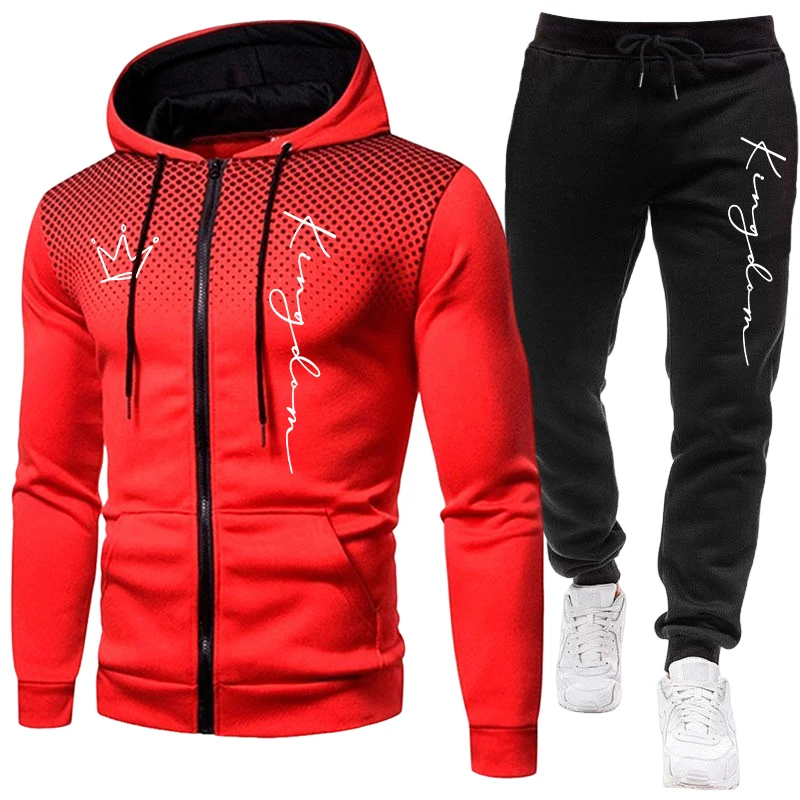 킹 남성용 재킷 트랙슈트 캐주얼 도트 지퍼 후드 스웨트 - Outdoor Sport Winter Jacket 리뷰 및 가격