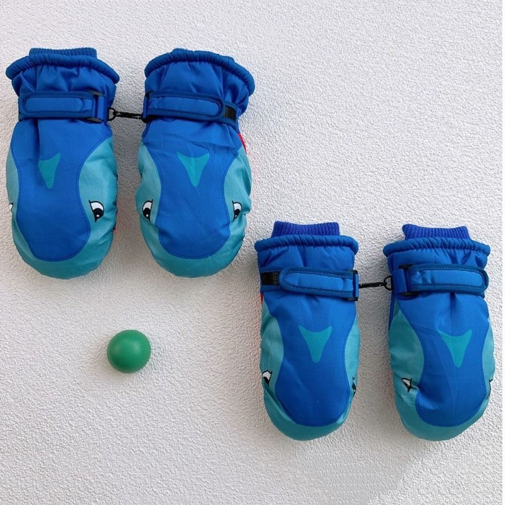 만화 어린이 스키 장갑 너클이 있는 상어 패턴 어린이  - Outdoor Sport Gloves 리뷰 및 가격