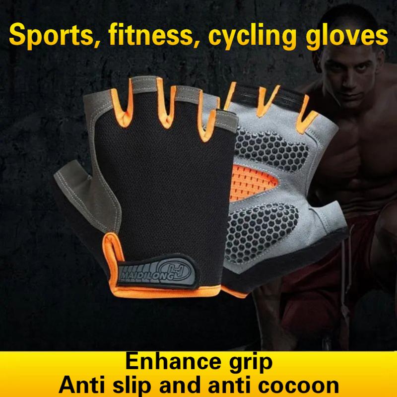 핫 하프 핑거 사이클링 장갑 남녀 공용 미끄럼 방지 충 - Outdoor Sport Gloves 리뷰 및 가격