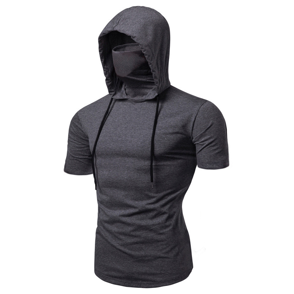 새로운 남성 체육관 얇은 까마귀 긴 소매 후드 마스크  - Outdoor Sport Hoodie 리뷰 및 가격
