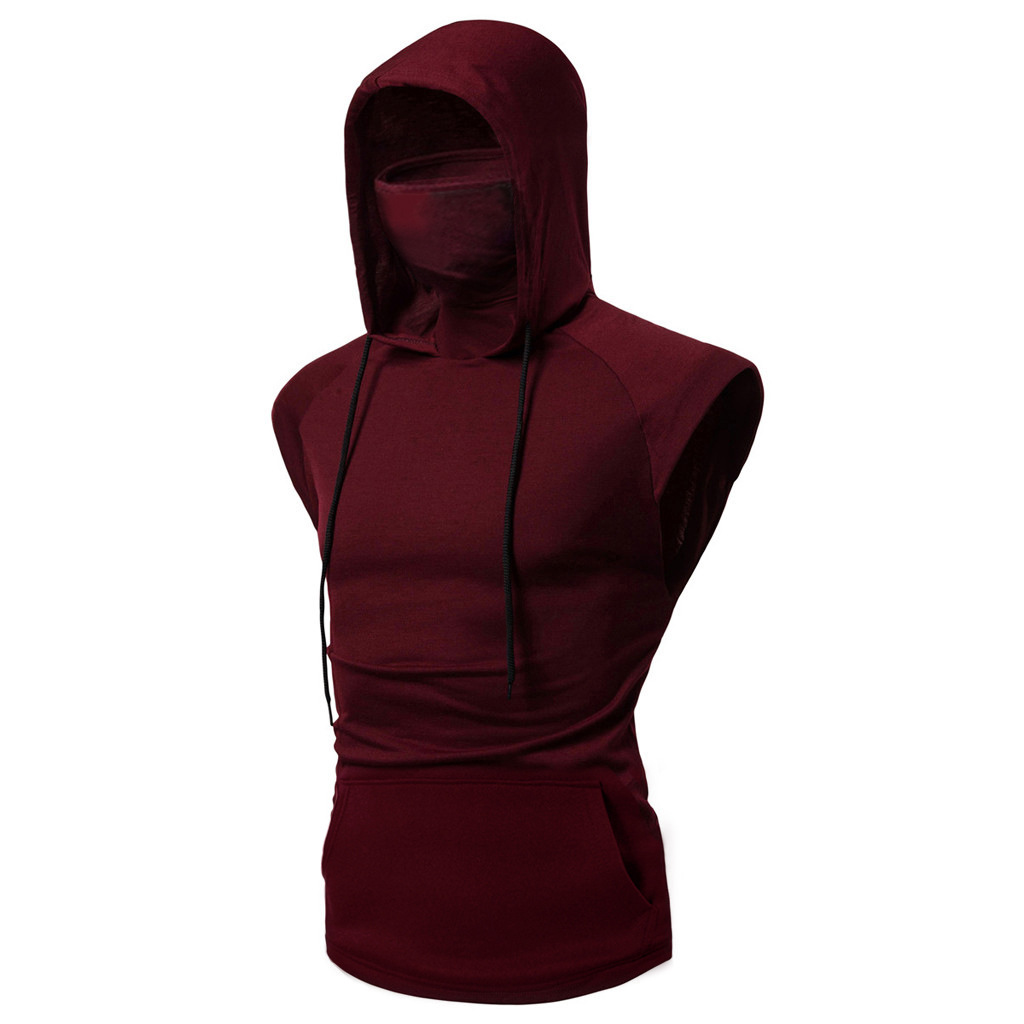 새로운 남성 체육관 얇은 까마귀 긴 소매 후드 마스크  - Outdoor Sport Hoodie 리뷰 및 가격