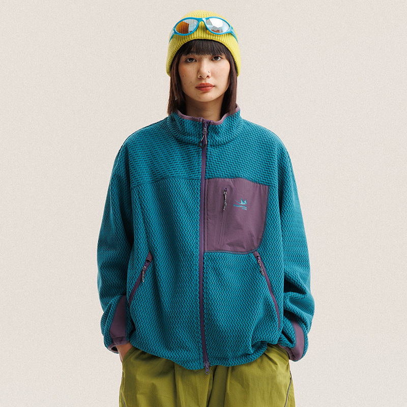 가을 겨울 폴라 플리스 물결 모양 줄무늬 재킷 남성 여 - Outdoor Sport Winter Jacket 리뷰 및 가격
