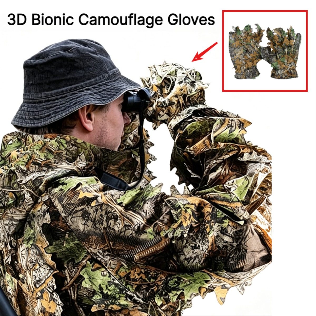 3D 위장 잎사귀 사냥 장갑, 위장용 편안한 미끄럼 방 - Outdoor Sport Gloves 리뷰 및 가격